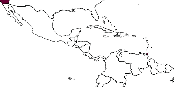 map of Bothriocraera bicolor     Compere & Zinna, 1955